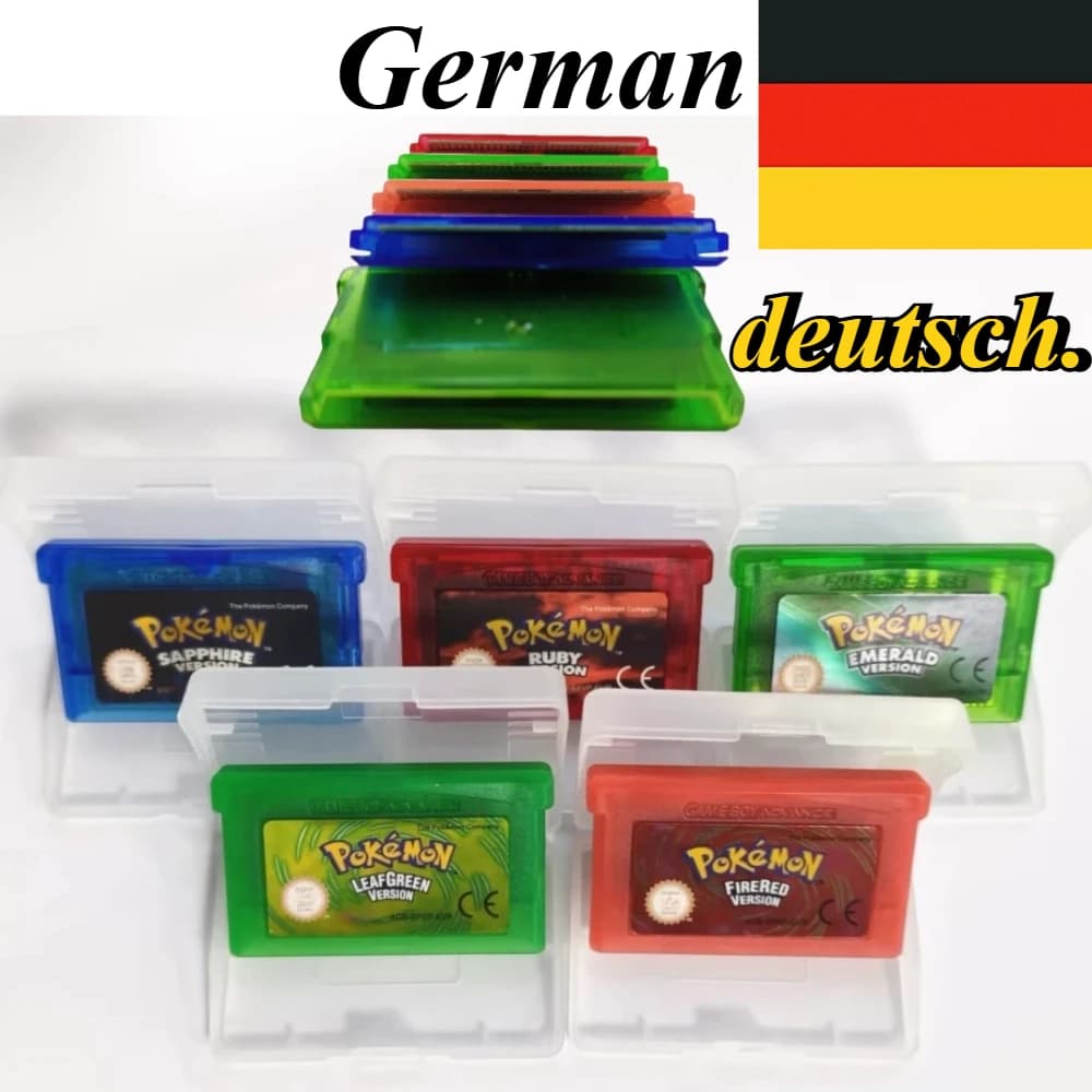Cartuccia di gioco GBA a 32 bit in lingua tedesca NOE, scheda per console di videogiochi, serie Pokémon per GBA NDS, per i fan di Pokémon, SAPHIR RUBIN
