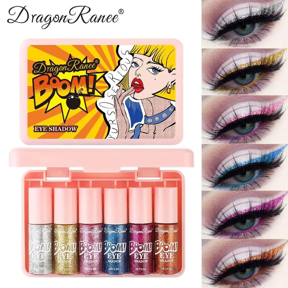 Palette di ombretti liquidi Kit per trucco luccicante a lunga tenuta impermeabile Ombretto cosmetico liscio e brillante