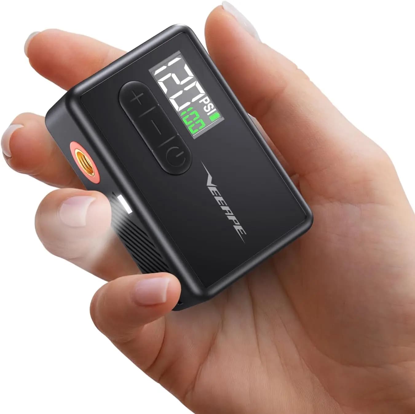 Pompa Elettrica Portatile per Pneumatici Bici - Max 120PSI, Arresto Automatico per E-Bike e Biciclette con Valvole Presta/Schrader