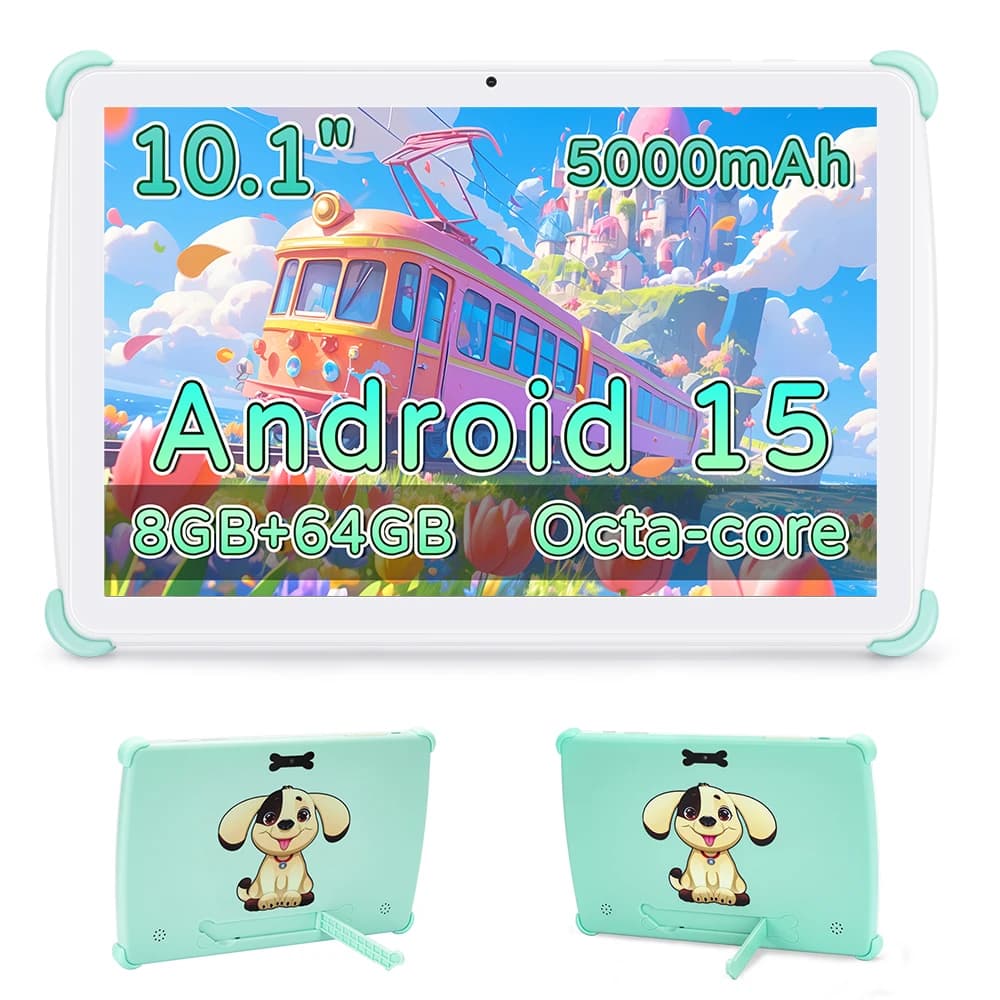 Tablet per Bambini Paitanry 10 Pollici Android 15 Octa Core 8GB RAM 64GB ROM 5000mAh 1280x800 HD IPS Wi-Fi Tablet EVA per Bambini Regalo
