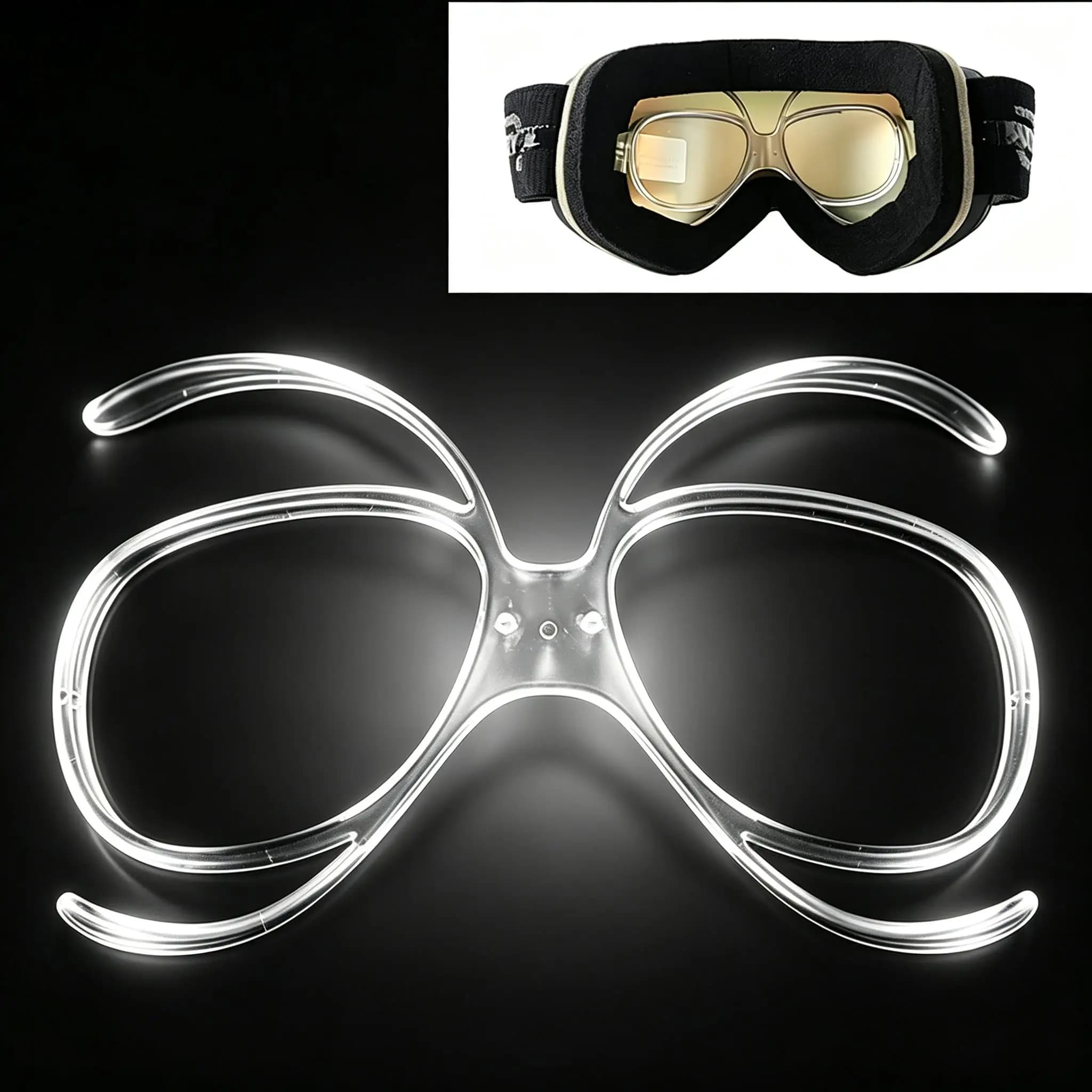 Easy Snap‑Fit TR90 Ski Goggle Myopia Frame, Teen & Children, Snow Sport Cycling Flexible No‑Tool Inner Lens Insert