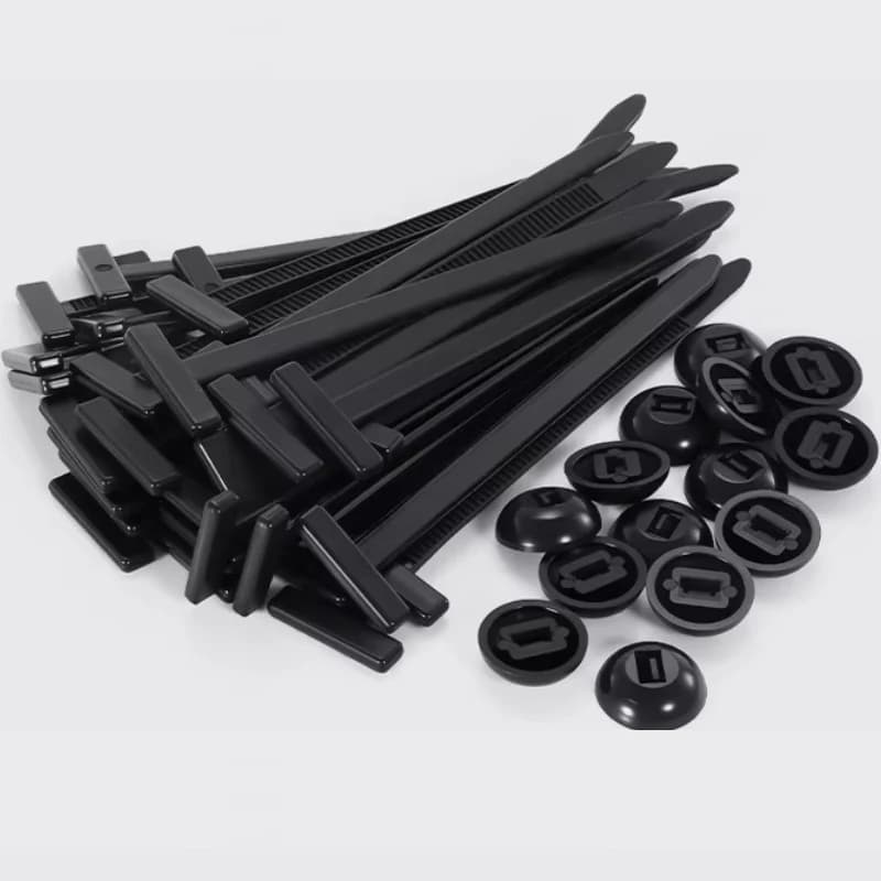 60 Pezzi Fascette Universali in Nylon - Fermacavi Resistenti con Bottone a Perno, Attrezzi per Fascette in Plastica, Fissaggi per Auto