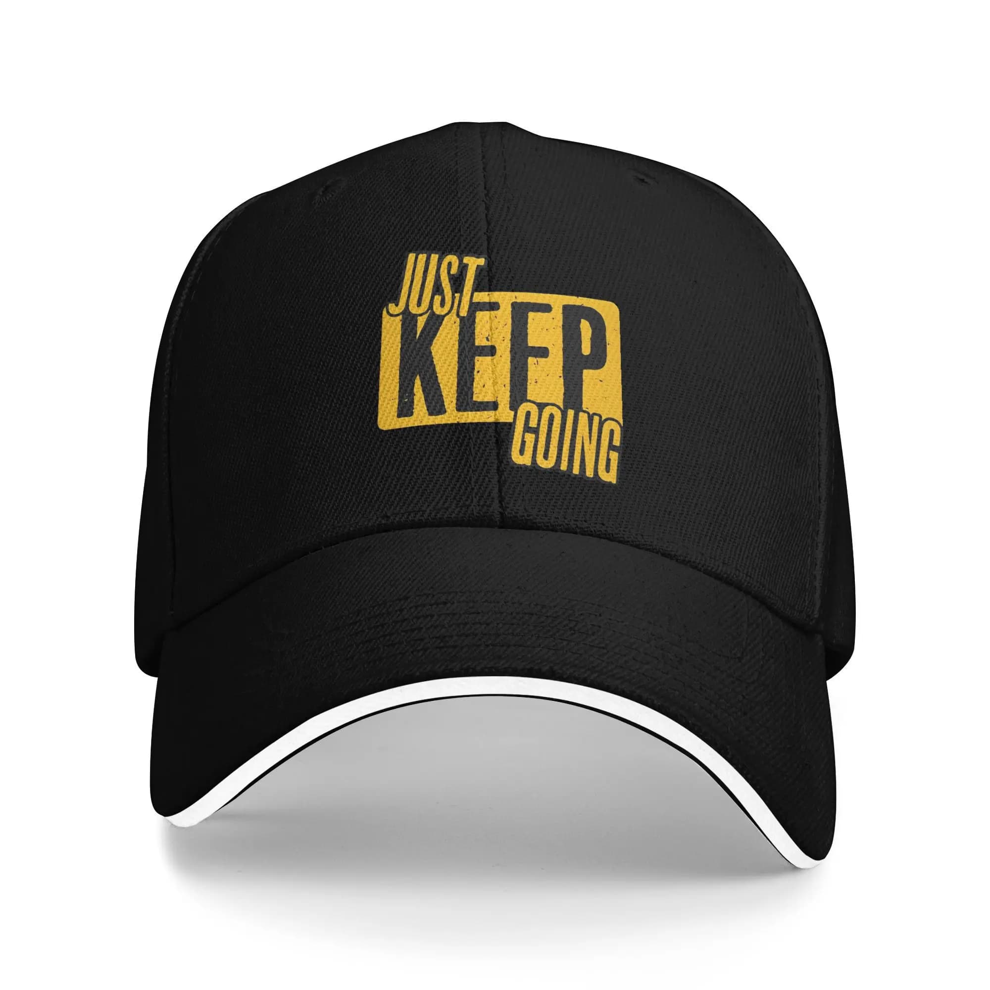Art Letter Printed Baseball Cap Just Keep Going Casual Women Men Trucker Hat Dropshipping Print Tennis Skate Caps