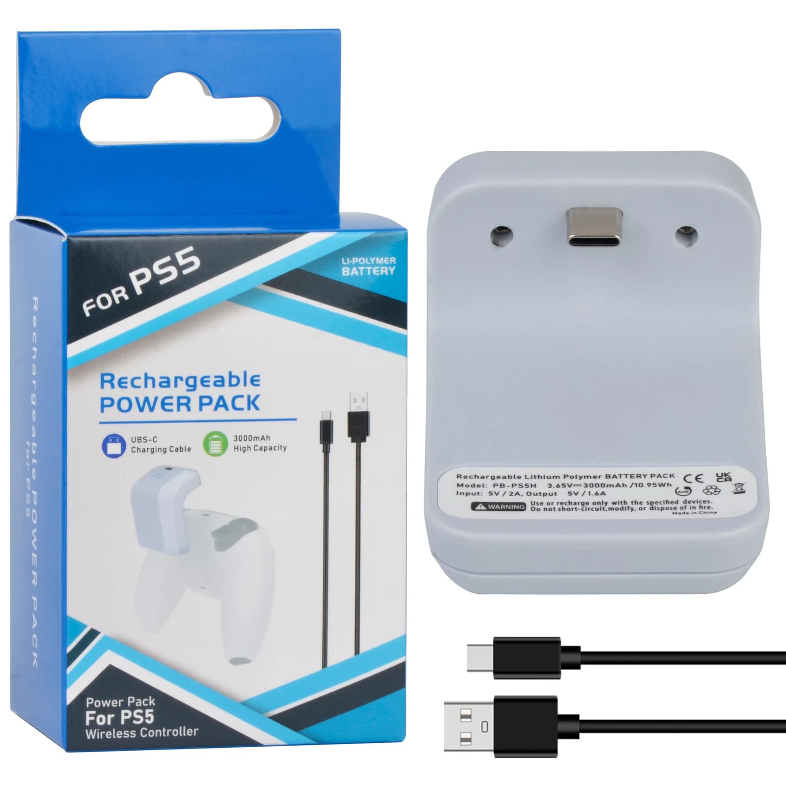 Batteria esterna per controller PS5 da 3000 mAh per Sony Playstation 5 DualSense CFI-ZCT1W Gamepad wireless LIP1708
