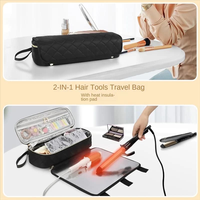 A67M-Strumenti per capelli Borsa da viaggio Borsa per riporre gli strumenti per lo styling dei capelli per ferri da stiro Piastre Accessori per ferro arricciacapelli