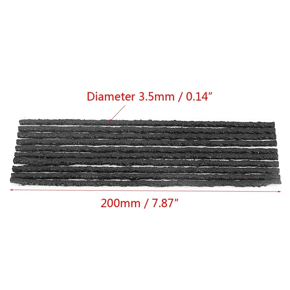 Strisce di riparazione pneumatici tubeless Gomma premium senza colla Fissaggio istantaneo 50 pezzi Kit di emergenza per tutte le stagioni per auto, moto, bici