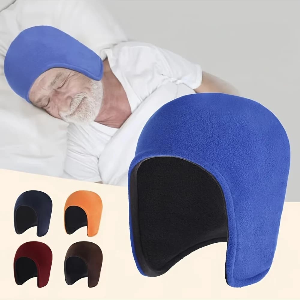 Double layer fleece winter hat: hot ears cover for outdoor cycling, cold protection, thick design for heat and wind resistance