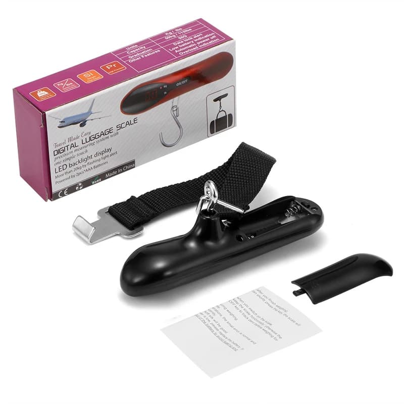 Utility Portable 50kg/110lb Electronic hand held luggage scale Hanging Scales Weight Balance Travel suitcase case