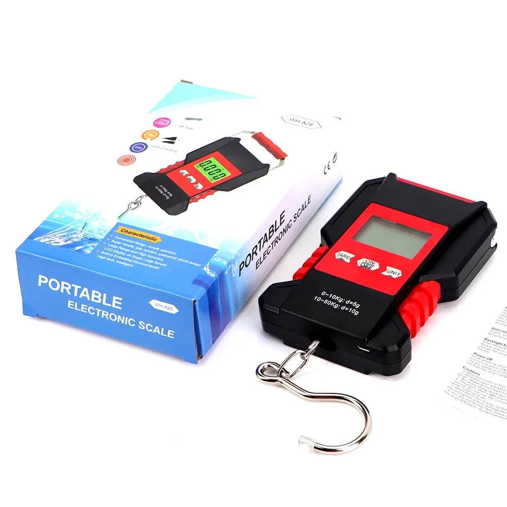 50kg/5g Bilancia da pesca LCD Digitale Impermeabile Bilancia sospesa Mini Bagagli da viaggio elettronici Balanca Bilancia portatile