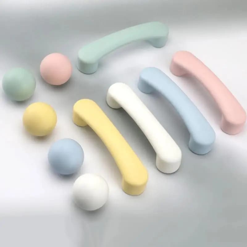 Maniglie per Mobili in Ceramica Nordica per Camerette, Pomelli Rotondi Colorati Macaron per Cassetti, Maniglie per Mobili per Bambini【Homeclub】