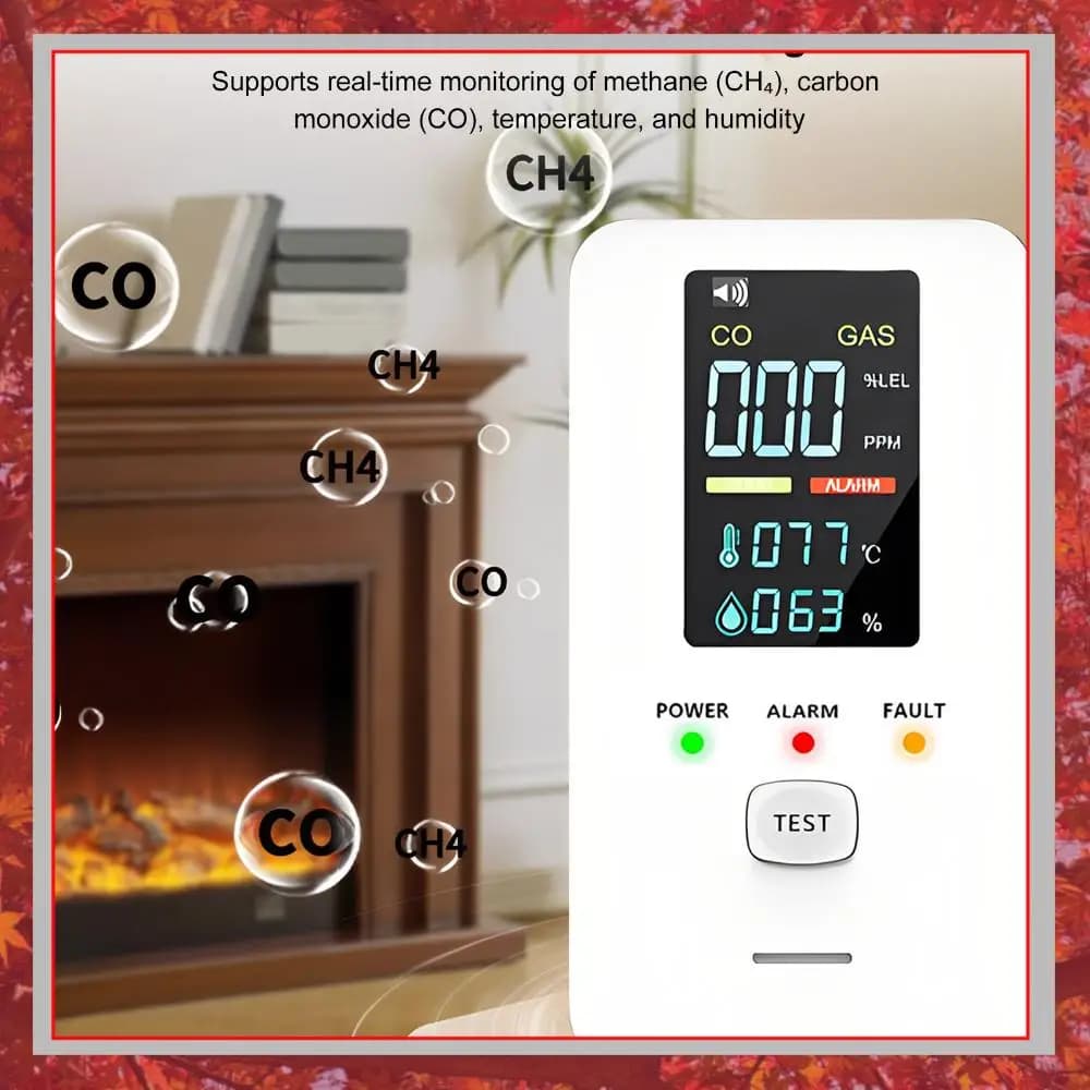 4 in 1 Gas Detector Carbon Monoxide CO Alarm Combustible Natural Gas Monitor High Sensitivity Oxygen H2S Leak Sensor Tool