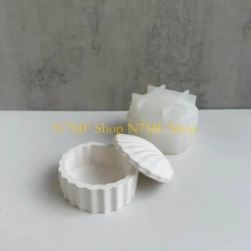 N7MF Scatola portaoggetti per conchiglia Stampi in silicone Stampi in resina epossidica fai-da-te Strumento per creare ornamenti