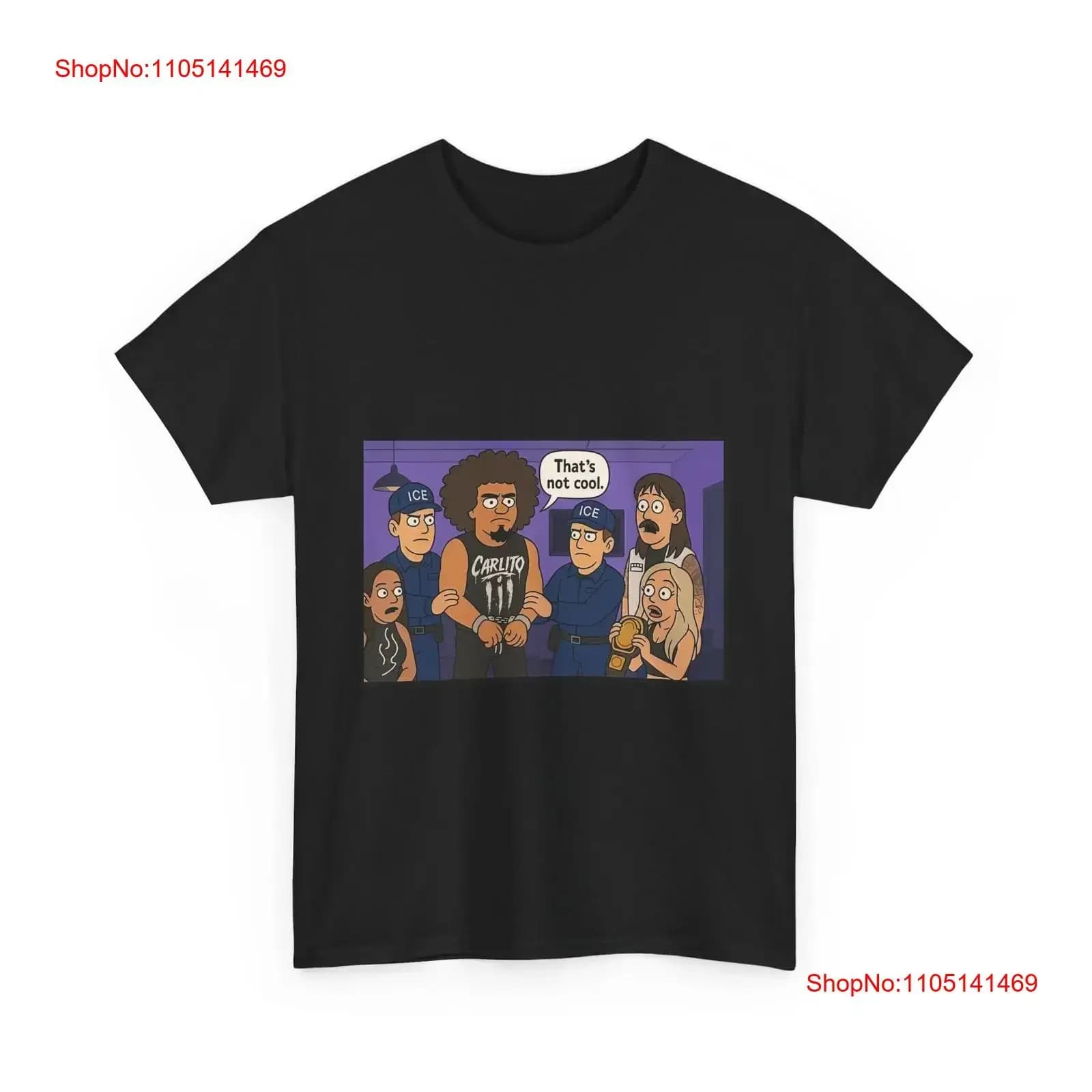 Maglietta ICE Raid Divertente Wrestling Carlito Giornata del Giudice Cultura Pop vintage Lavato homme abiti firmati Unisex Allungato