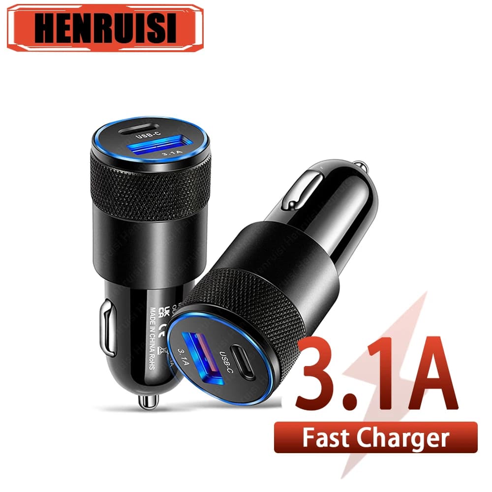 Caricabatteria da auto USB PD ricarica rapida tipo C adattatore per telefono da auto caricatore QC3.0 In auto per iPhone 14 Pro Xiaomi 13 Pro Huawei Samsung