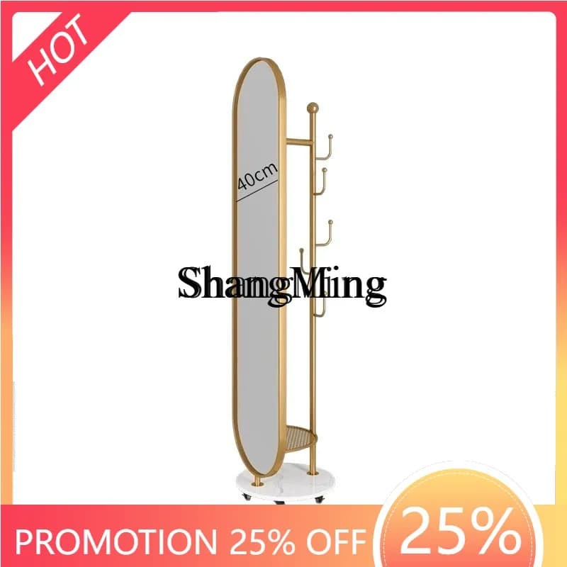 ZYY Full Shape Mirror with integrated clothes hangers for clothes and hats, bedroom furniture