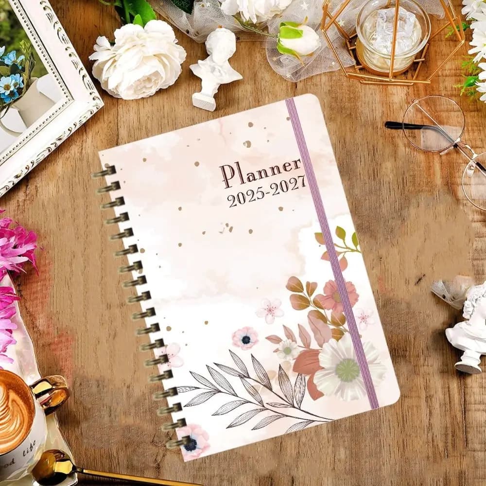 Agenda in Inglese A5, Lista delle Cose da Fare, Pianificatore 12 Mesi 2025, Blocco Note, Agenda Settimanale Accademica, Diario per Prendere Appunti, Quaderni per Scrivere