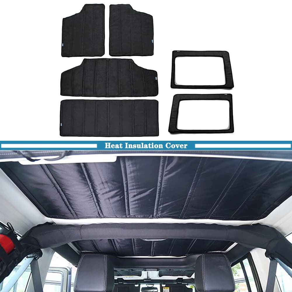 Car Roof Heat Insulation Cover Rear Window Cotton Interior Mat 4-Door for Jeep Wrangler JK 2011 2012 2013 2014 2015 2016 2017