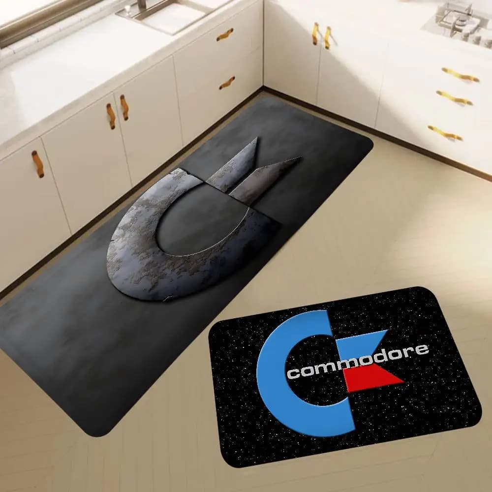 Tappetino con logo C-CommodoreS, stile INS, morbido, per camera da letto, lavanderia, antiscivolo, per uso domestico
