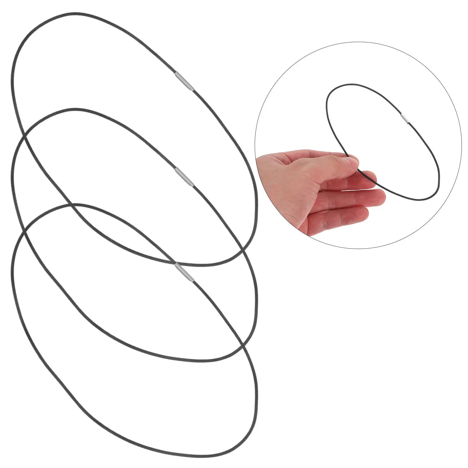 6 Pezzi di Elastici Neri Spessi e Resistenti per Collegare Corde per Quaderni, Diari, Agende e Accessori Fai-da-Te