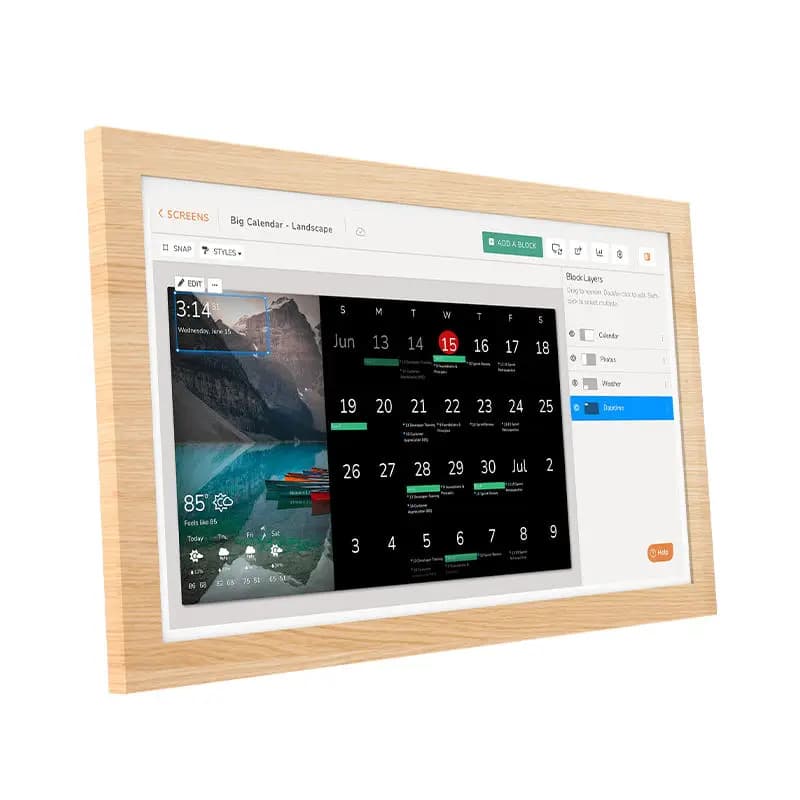 Cornice per foto con calendario digitale Android montata a parete con touch screen da 24 pollici 4 GB / 32 GB POE NFC per tablet moderno per casa intelligente
