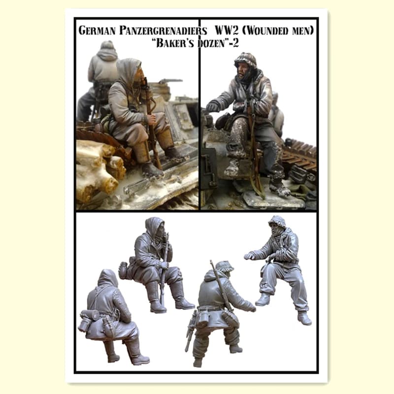 Kit modello 1/35 in resina, soldati invernali (2 figure) 302 Scultura non assemblata per hobbisti