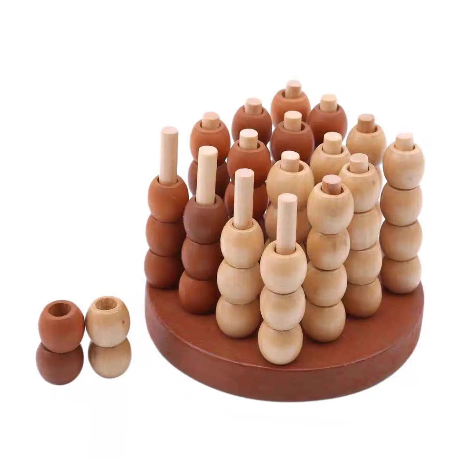 Gioco di quattro in una fila Scacchi di quattro in una fila Giocattolo di scacchi in legno Gioco da tavolo di strategia classico portatile 4 Connect in A Row Gioco di viaggio