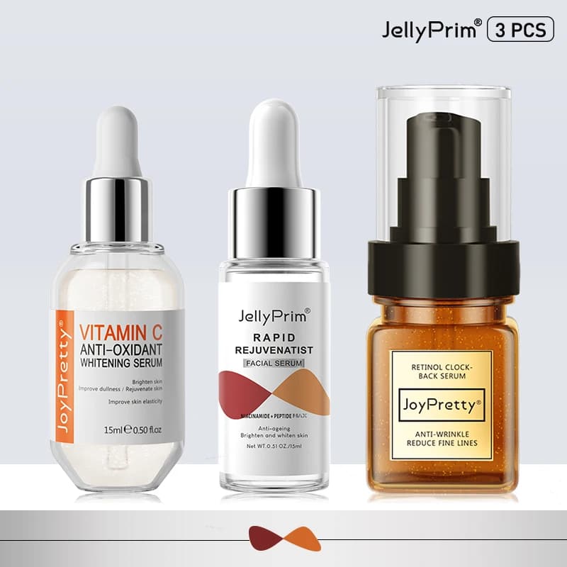JoyPretty 3 pieces serum face VC whitening retinol wrinkles Tea Tree acne treatment dark face serum Korean skin care products