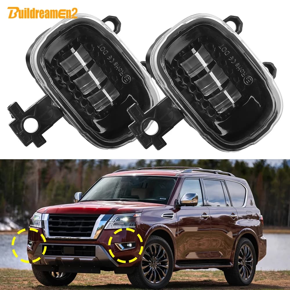 2 X 30W Car Canbus LED Fog Light Daylight DRL H11 For Nissan Armada Patrol Y62 Y63 Ti Ti-L 2020 2021 2022 2023 2024 2025