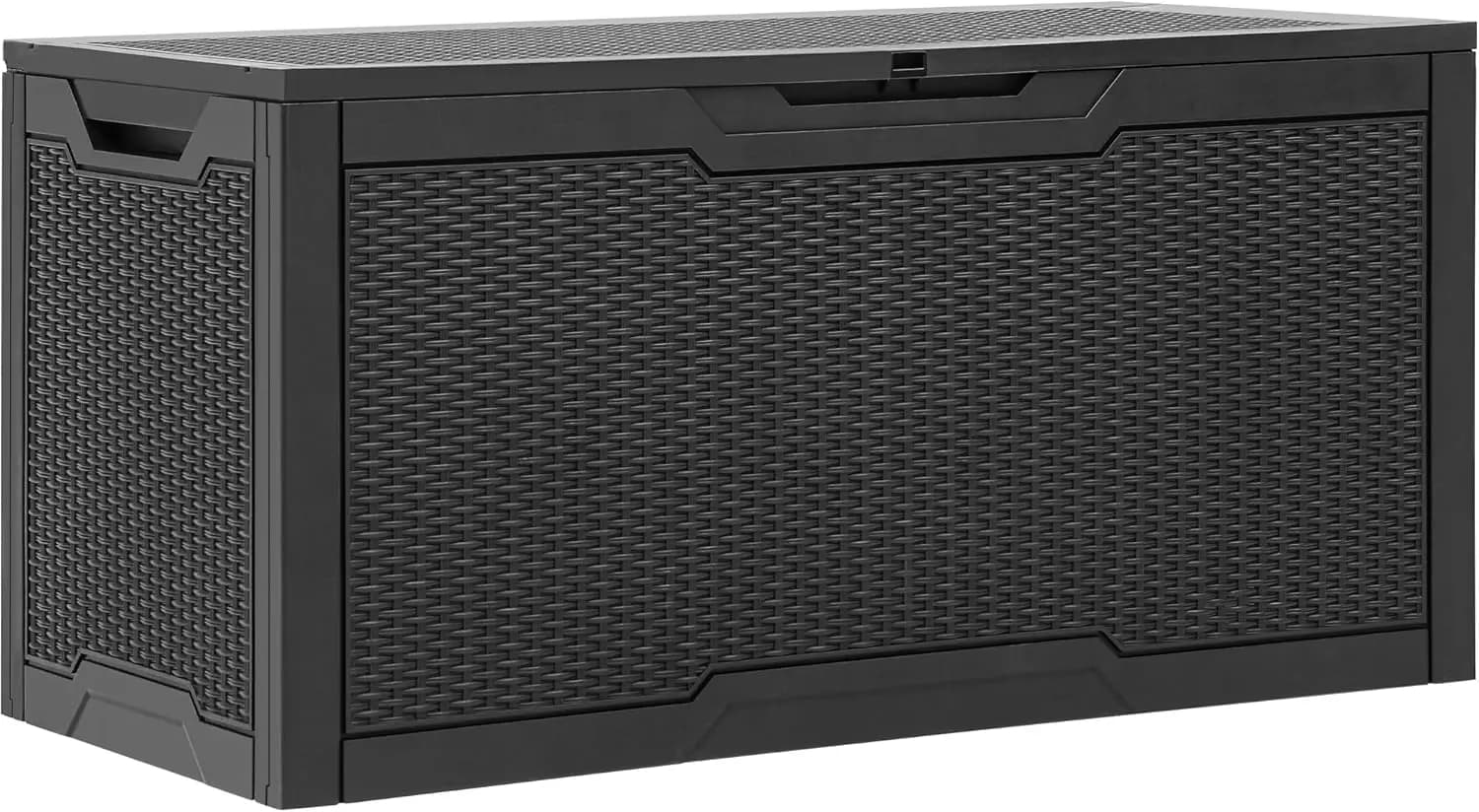 Contenitore da Esterno Resistente alle Intemperie da 100 Galloni, Scatola di Stoccaggio con Serratura per Forniture ed Essenziali in Nero