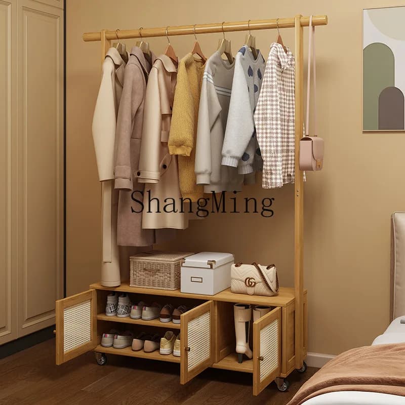 FG hanger from floor to ceiling for bedroom, mobile clothes hangers for the house, for interior, simple, light, luxury, from bedside table, multifunctional