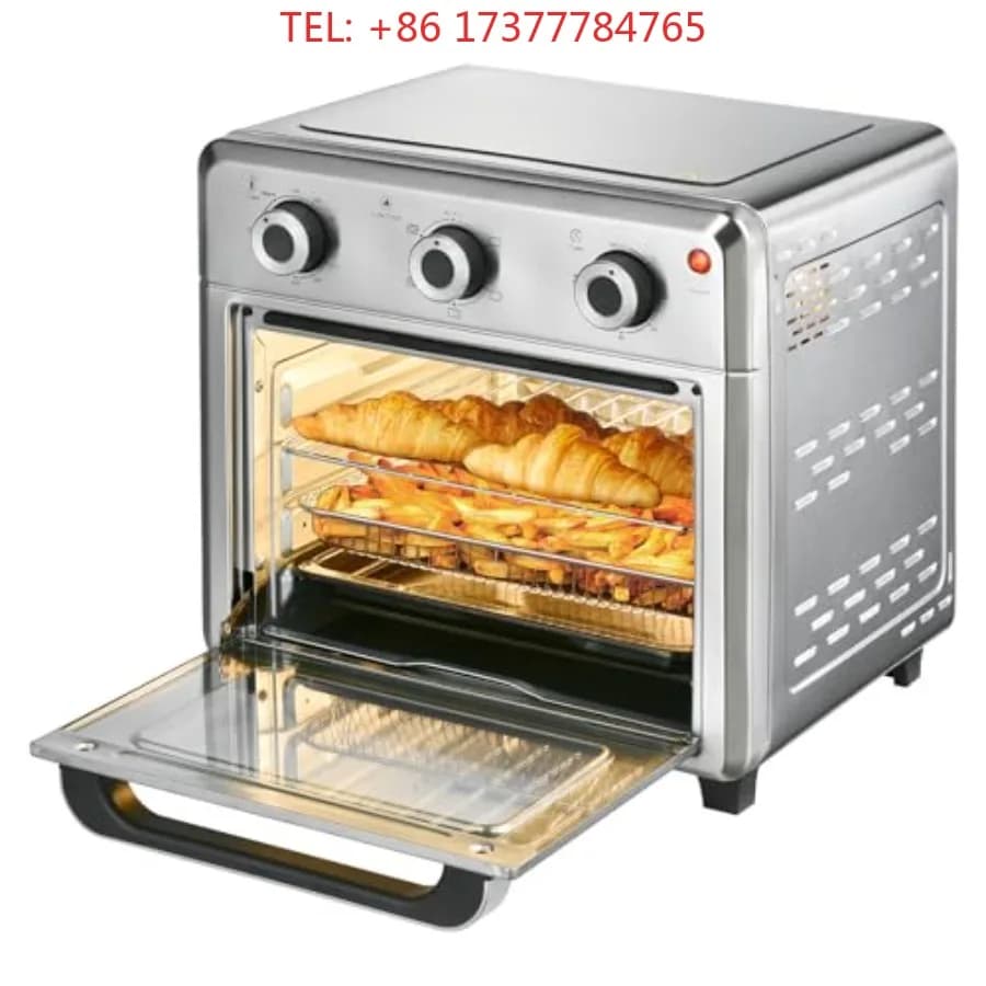 Compact 21QT Stainless Steel Airfryer Toaster Oven with 6-in-1 Functions Wide Temperature Range 60-Minute Timer/Auto-Off