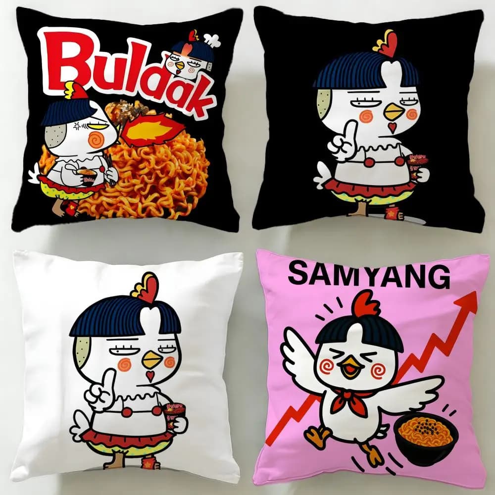 Federa per cuscino Samyang Buldak Ramen, morbida e facile da lavare – Versatile per divano, letto, viaggi e ufficio