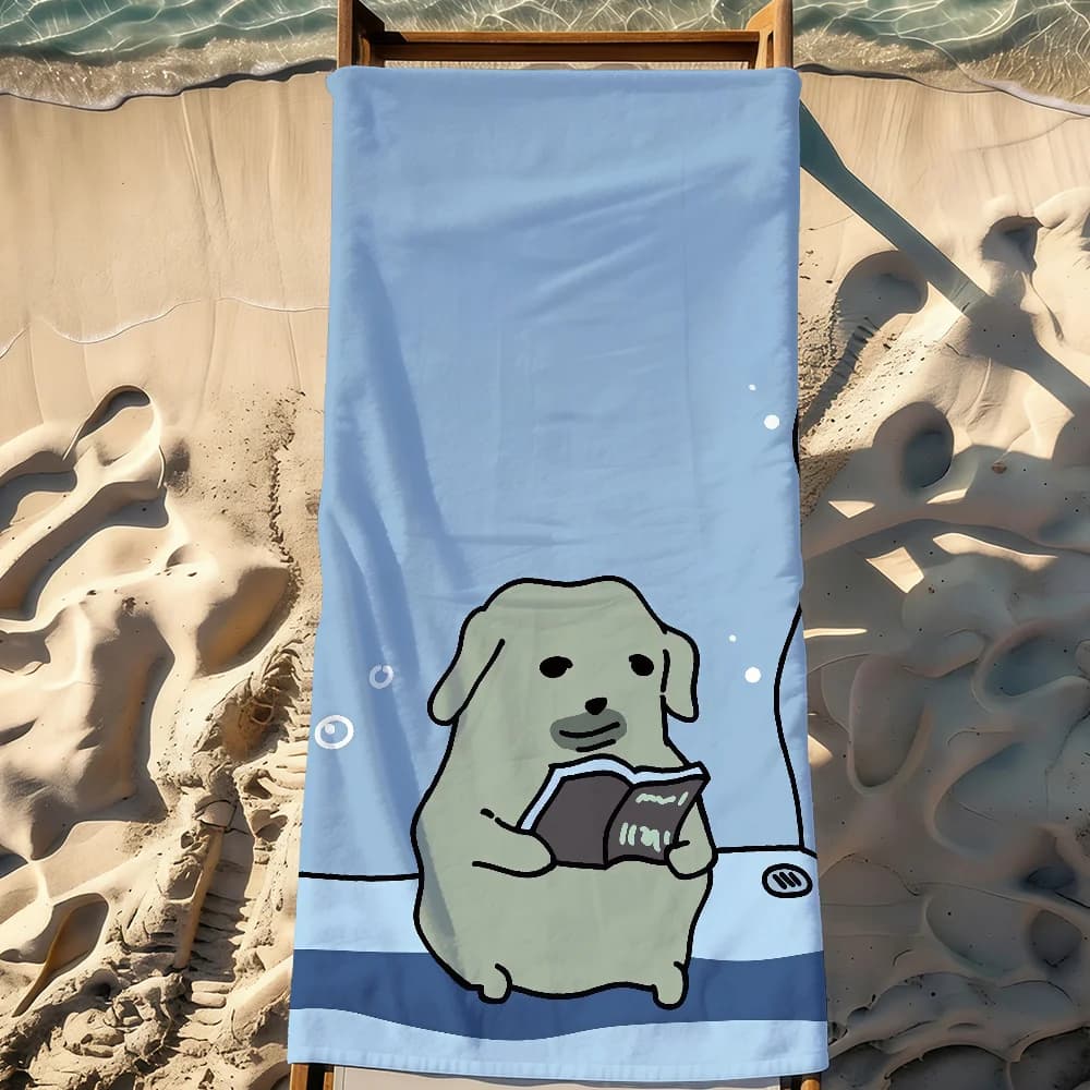 Divertente Asciugamano con Meme N-nudaeng-S, Cartone Animato di Cani, Asciugatura Rapida, per Viaggi e Campeggio, Antiscivolo, Morbido, Leggero, Grande Asciugamano da Spiaggia