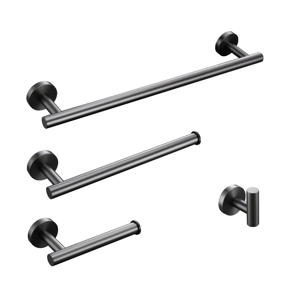 Accessori per il bagno in acciaio inossidabile Set di Hardware portasciugamani portarotolo di carta igienica gancio per barra gancio spazzolato Gunmetal grigio
