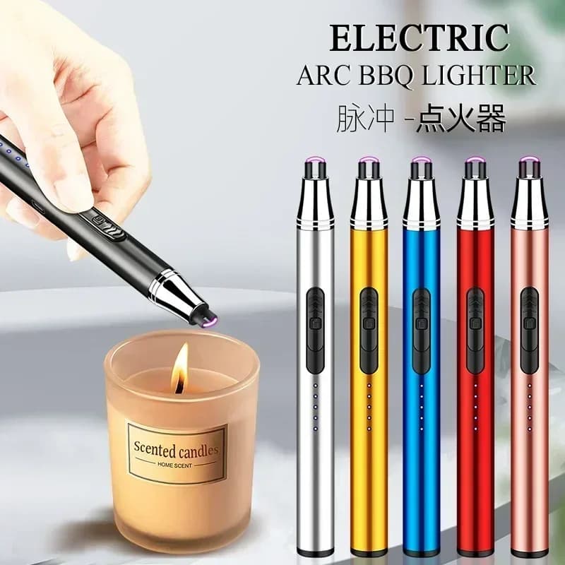 Accendino da Cucina Elettrico USB, Accendino ad Arco Antivento, Accenditore per Fornelli a Gas, Candele, Uso Esterno, Ricaricabile, Plasma Elettronico, Utensile in Metallo