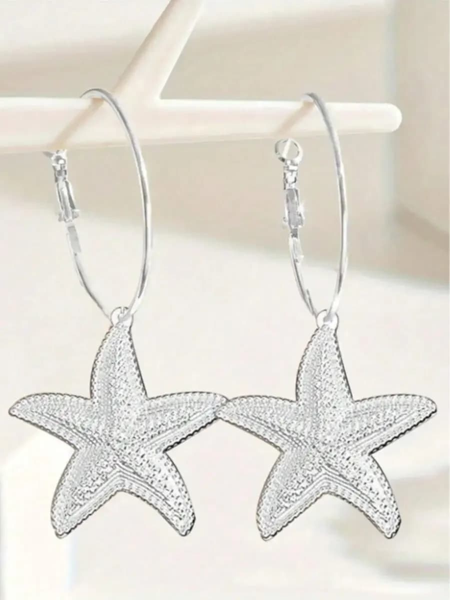 Ocean Style Star Drop Earrings For Women Fashion Chic Street Vacation Jewelry
