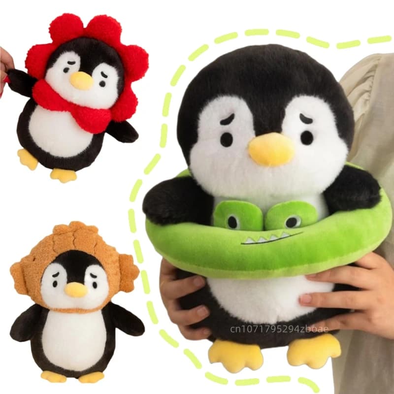 23/32 centimetri Del Fumetto Sveglio Cosplay Pinguino Peluche Bambola Cuscino Fiore Taiyaki Rana Pinguino Animale Farcito Giocattolo Complementi Arredo Casa regalo Per I Bambini