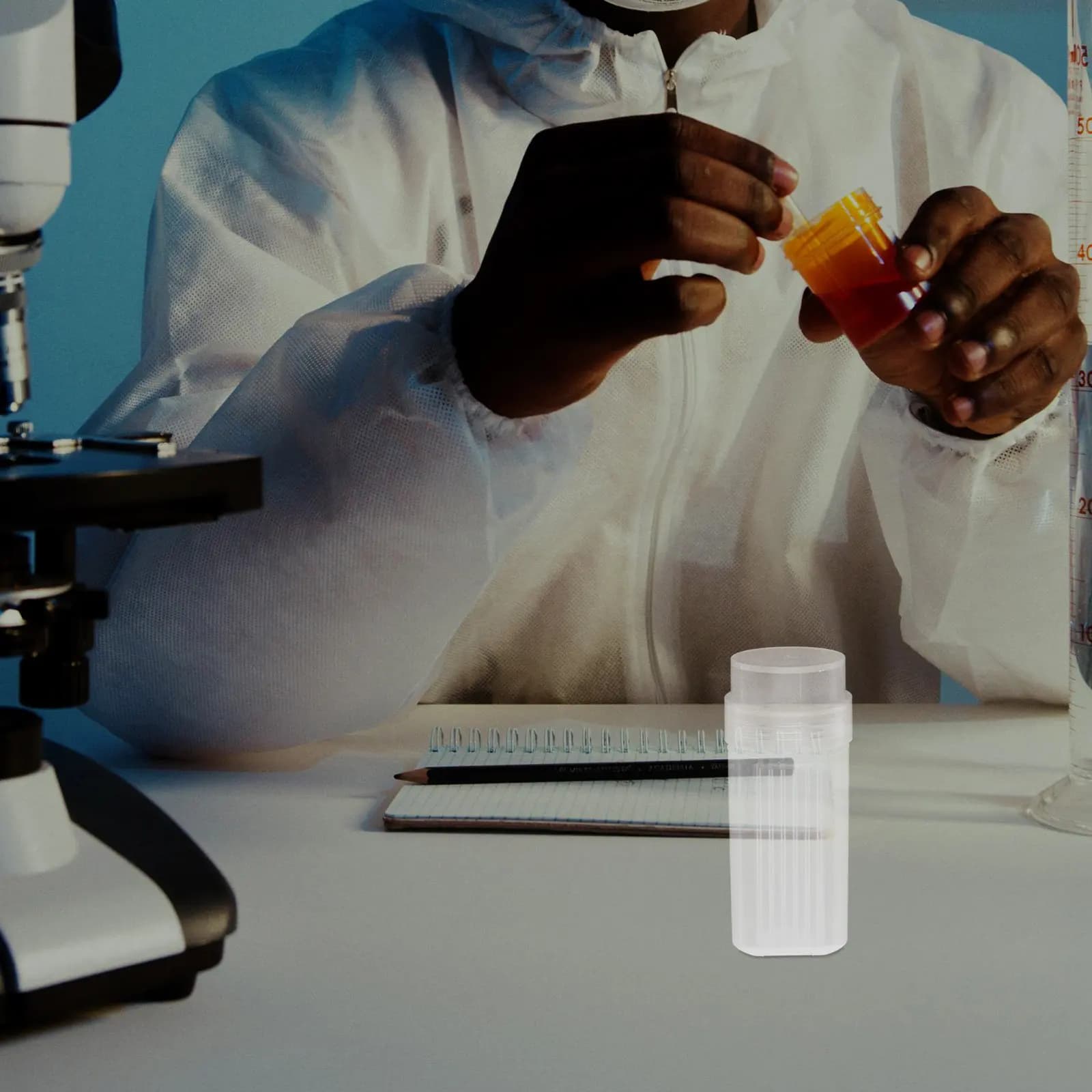 Contenitore Circolare per Colorazioni con Vetrina in Plastica per 5 Vetrini Patologici, Scatola per Trasporto Vetrini da Laboratorio
