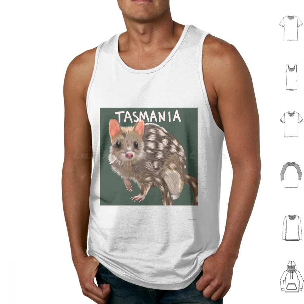 Quoll Tasmania Canottiere Gilet senza maniche Quoll orientale Coda maculata Quoll Animale della Tasmania Marteupiale Animale nativo Vita selvatica
