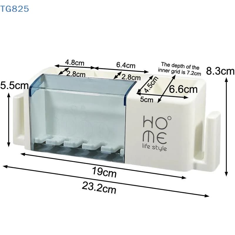 【AN】Portable Bathroom Electric Toothbrush Holder Plastic No-Drill Wall Mounted Toothbrush Cup Rack For Washing Cup