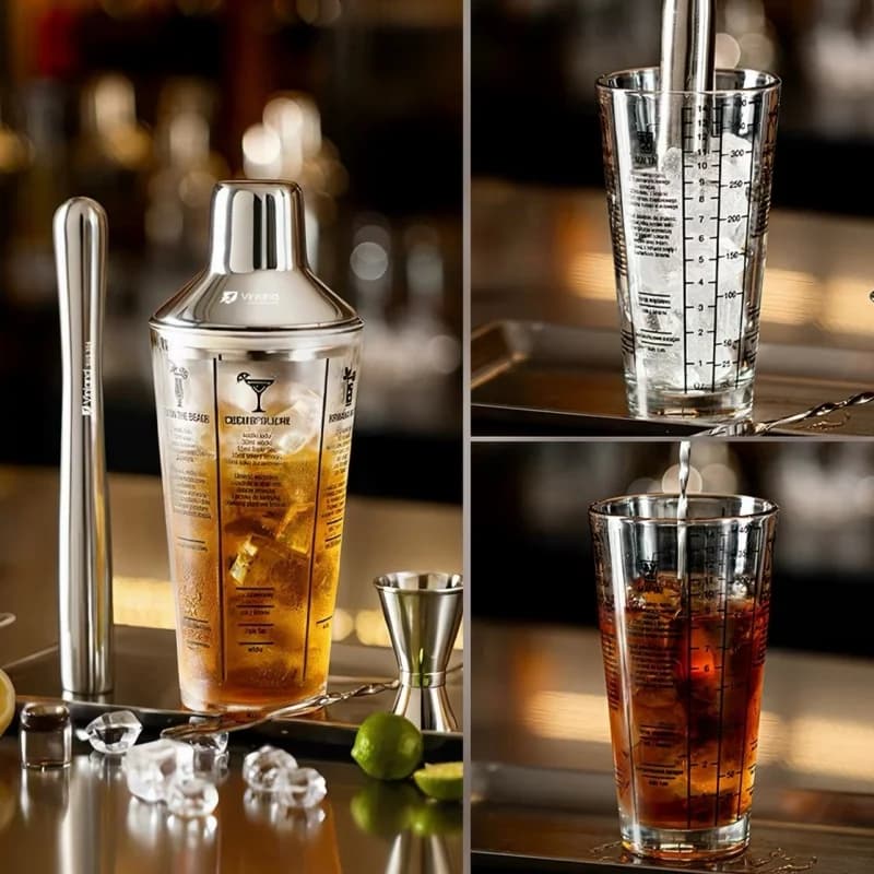 British Shaker Cup Cocktail Set A Complete Set of Tools for Making Hand Squeezed Lemon Tea Juicer Stirring stick