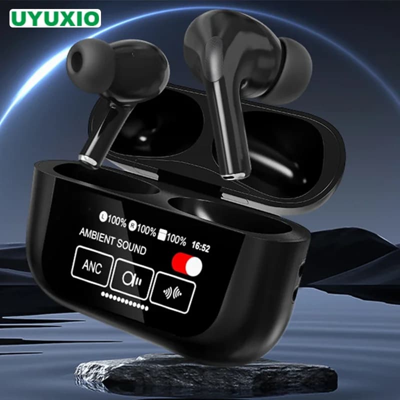 UYUXIO TWS Auricolare traduttore AI con schermo Auricolari per traduzione in tempo reale con 144 lingue Cuffie ANC ed ENC
