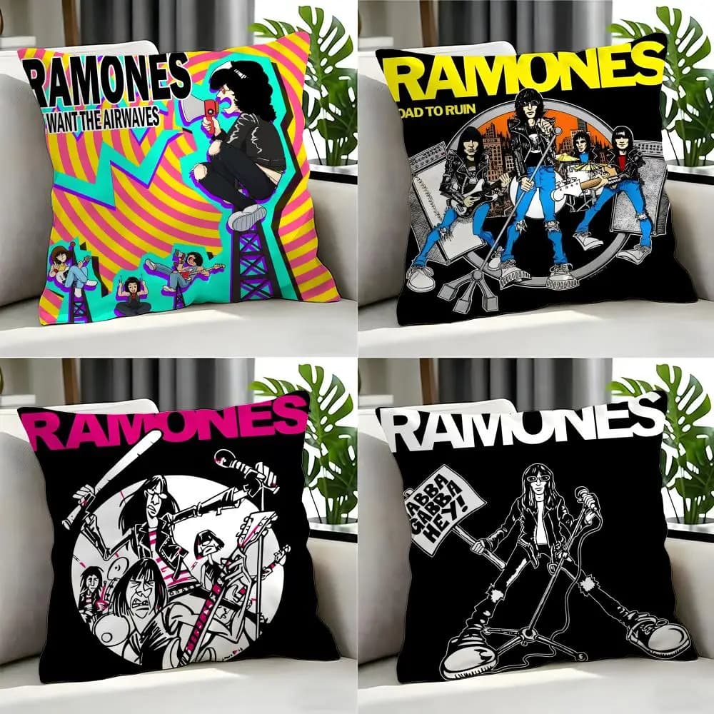 band Ramones Cushion Cover Cushion Cover Set 4Pcs 50x50 45x45 40x40 Pillowcase Decorative Sofa Home Decor