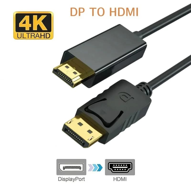 4K DisplayPort To Hdmi-compatible Cable Display Port Video Audio Cable for Laptop HDTV Projector Monitor 1.8m DP To HD Adapter