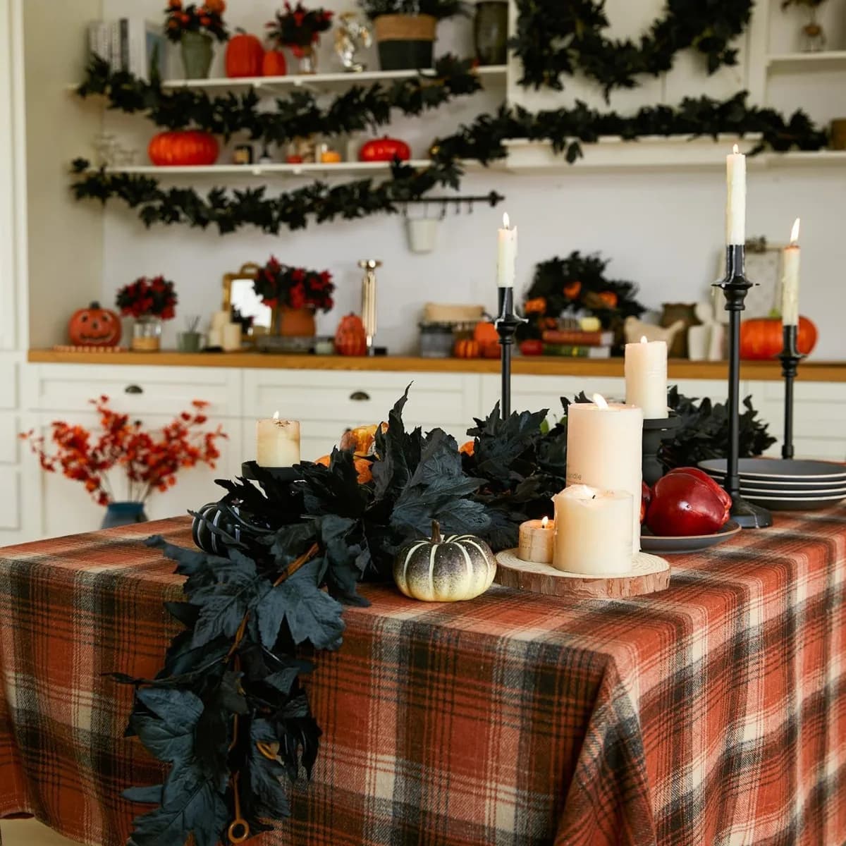 Artificial Plants Smaple Leaf Vine Flower Halloween Christmas Holiday Wedding Home Garden Party Outdoor Decor Autumn DIY Gifts