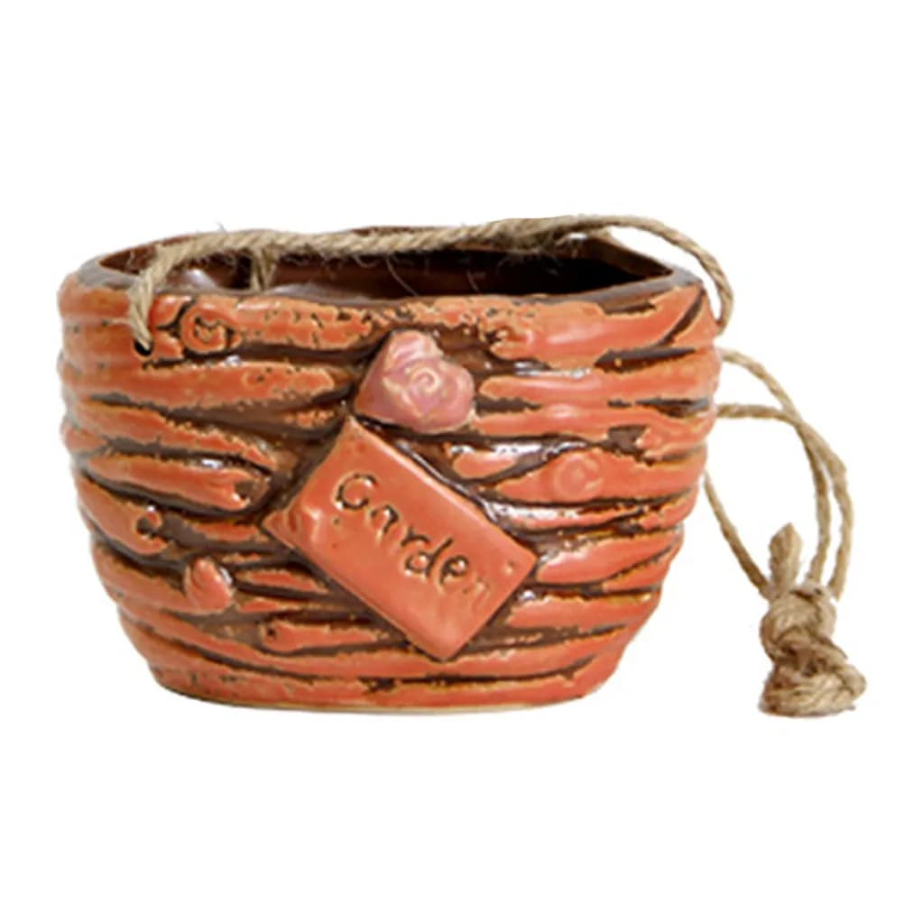 Light Brown Ceramic Vase for Indoor Plants, Decorative and Artificial