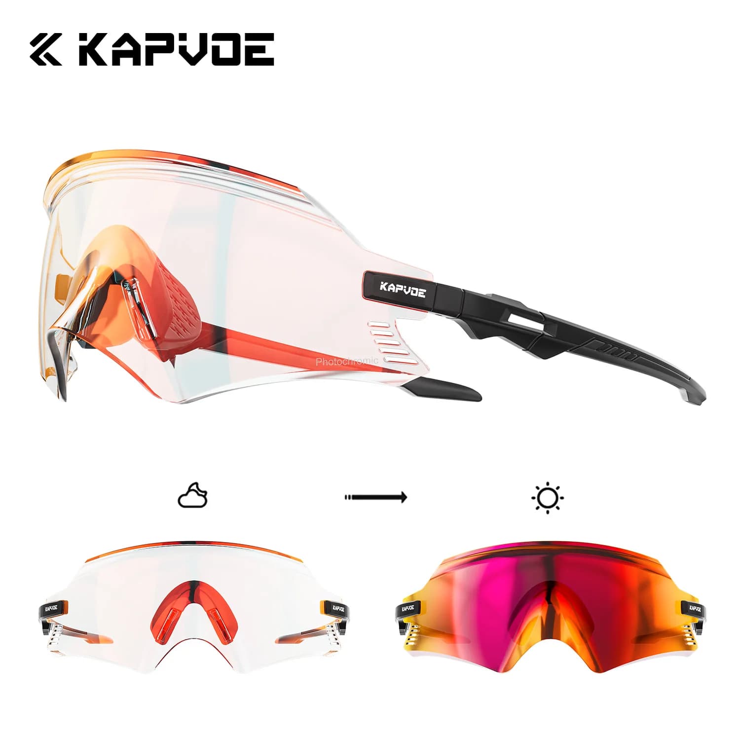 KAPVOE Frameless integrated Cycling Glasses UV400 MTB Bicycle Eyewear Outdoor Sports Sunglasses Women Road Bike Racing Equipment