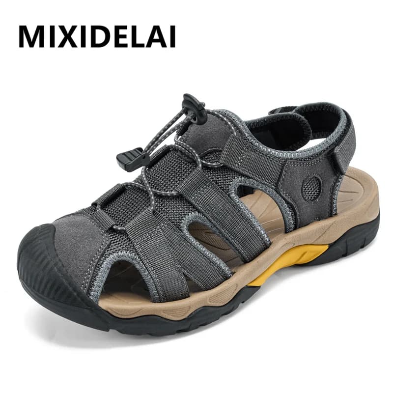 Nuovi sandali da uomo Sandali estivi in rete traspirante Sandali da uomo per esterni, casual, leggeri, da spiaggia, scarpe da uomo alla moda, taglia grande 38-47