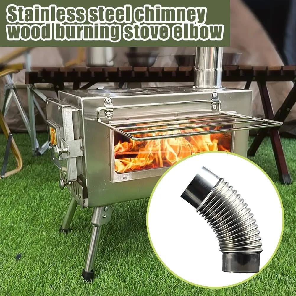 1pc Steel 45 Degrees Hose Hose Fireplace Diameter 6cm Multi Smoking Stoves Hose For Camping Outside Wood Stoves Fireplace C8x6