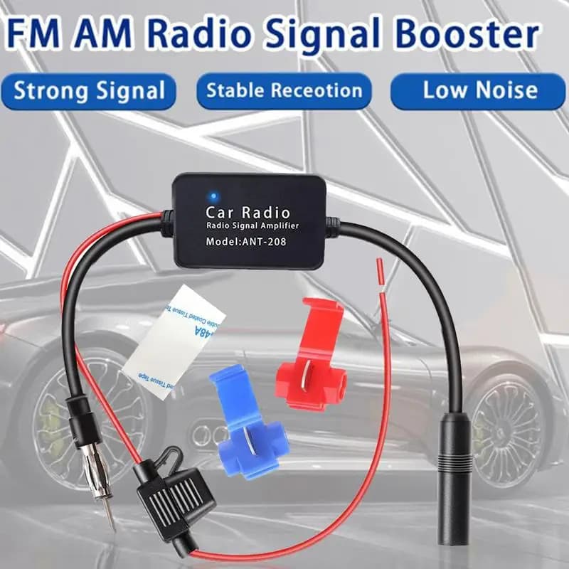 Amplificatore di segnale FM universale 12V Amplificatore anti-interferenza Antenna per auto Radio con filtro antirumore Anello per camion barca per auto marine